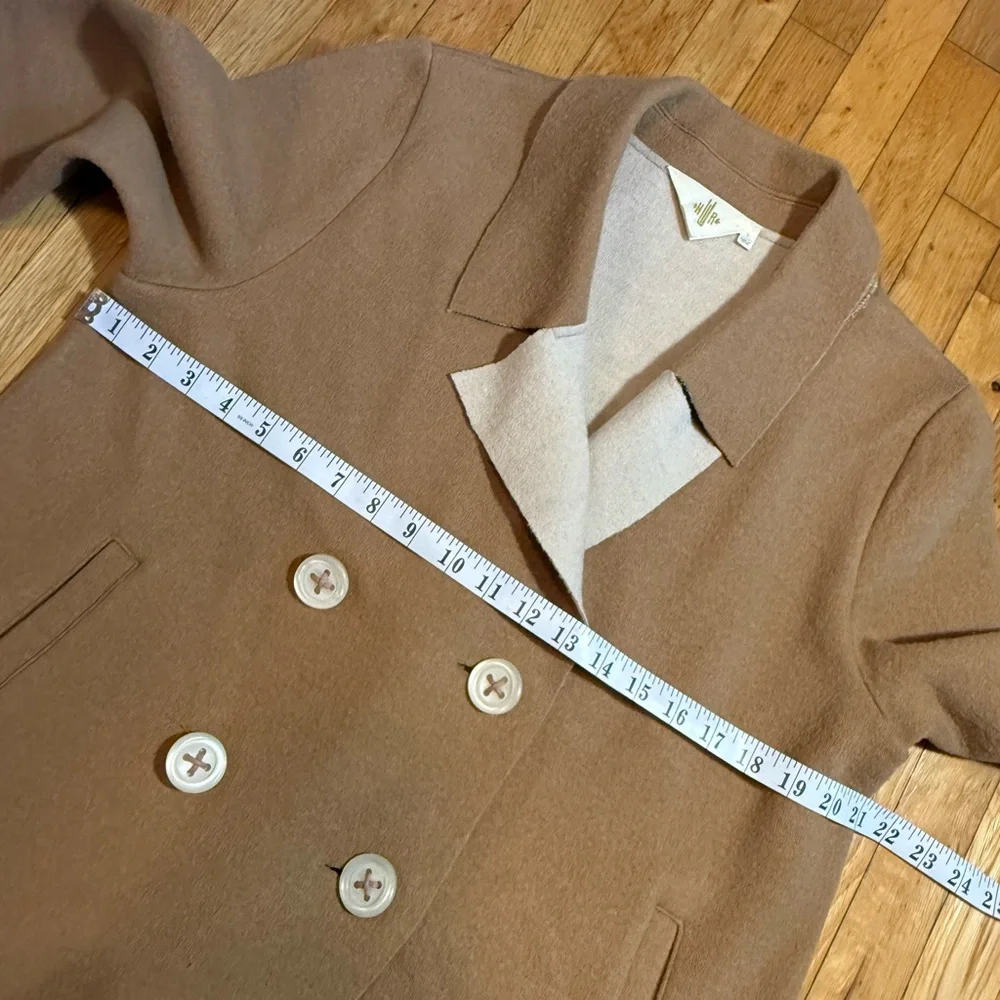 Women's Tan Double-Breasted Jacket/coat #611 - Picture 3 of 8